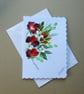 original art hand painted floral greetings card ( ref FA56 K2 )