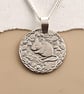 Mouse Engraved Sterling Silver Coin Necklace