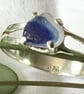 Rare Blue and White Seaham Multi Sea Glass Ring in Sterling Silver. - Image 4