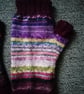 Fingerless Gloves - Hand Knitted - Multicoloured Purple - Image 5