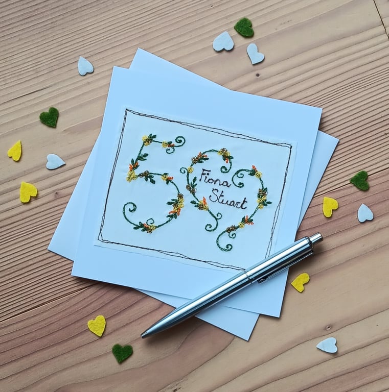 Personalised Golden 50th Wedding Anniversary Card