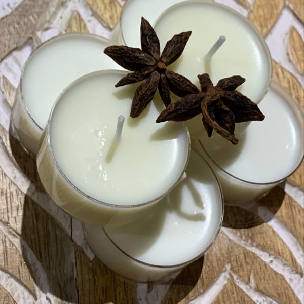 6 Soy Wax Essential Oil Tealight Autumn Christmas Seasonal Gift set