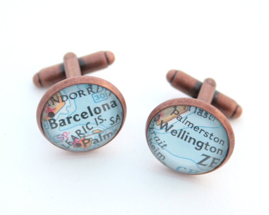 Copper Cuff link Personalized Copper Wedding Anniversary Gifts for Men