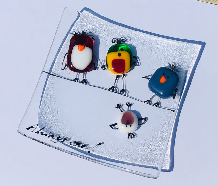 Fused glass always one decorative dish 