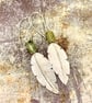 Sterling Silver Feathers & Prehnite Earrings - Image 3
