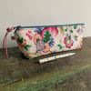 Vintage floral linen and reclaimed denim zip pouch pencil case