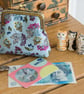 Coin purse made with an Autumn fruits print and a golden leaves lining - Image 4
