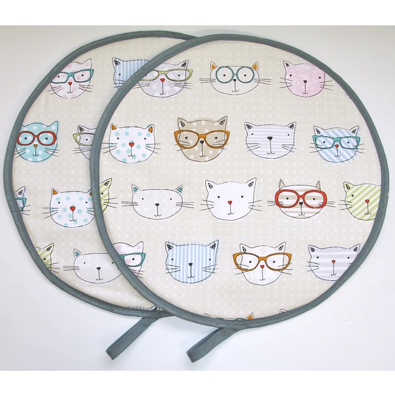 Cat Aga Hob Lid Mats Pads Covers Pair With Loops Surface Saver Geek Cats