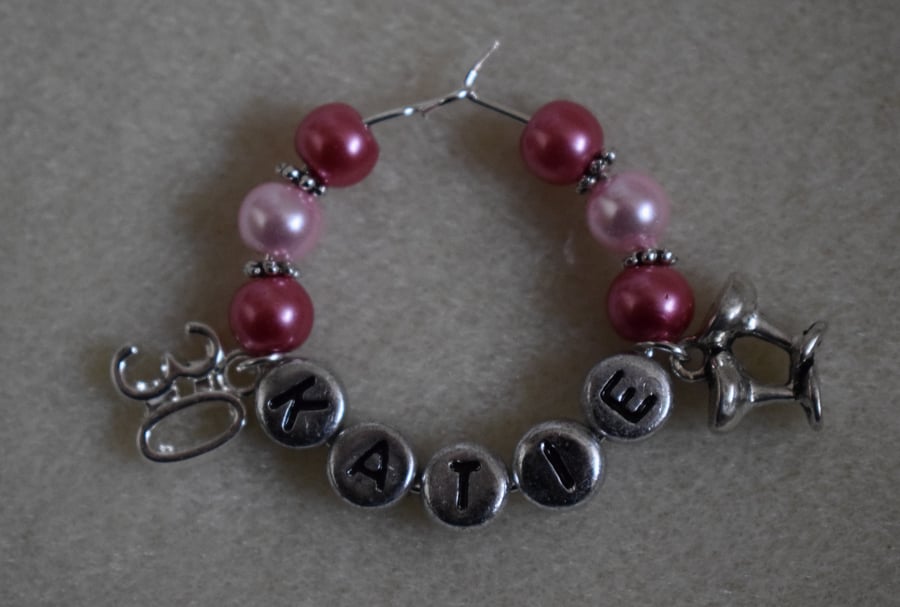 Personalised Wine Glass Charm Age 30