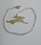 Silver Leaping Hare Pendant - Image 2