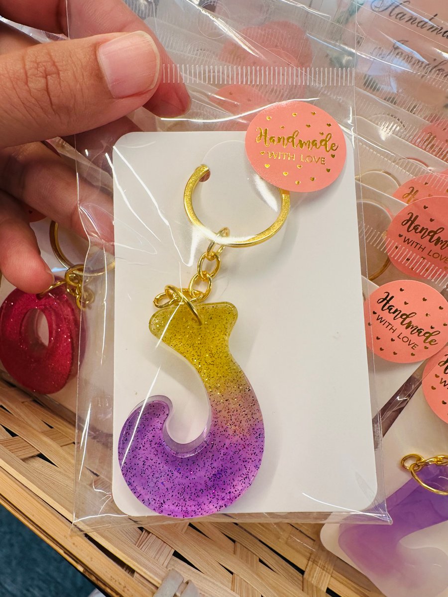 Resin Alphabet Keyrings (A-Z) Mango and Blackcurrant