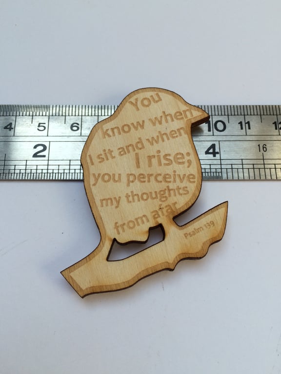 'Laser Tweet' brooch - Psalm 139