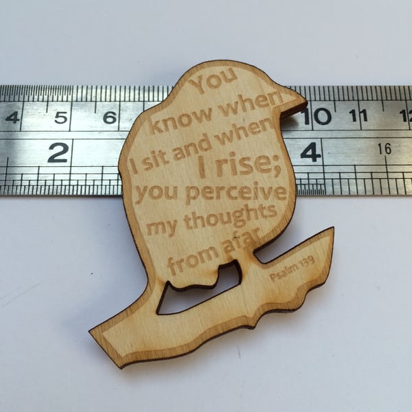 'Laser Tweet' brooch - Psalm 139