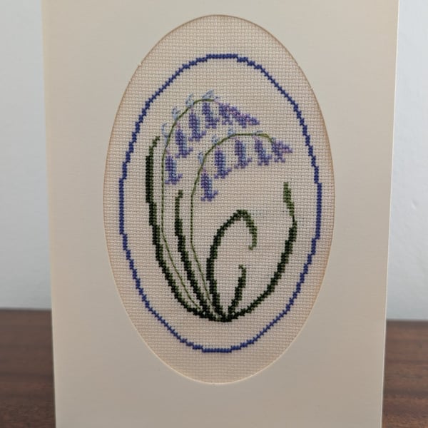 Cross Stitch Flower Cards (Bluebell)