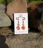 Hammered Flame-Painted Copper Double Spiral Earrings - Handmade Copper Jewellery - Image 5