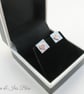 Heart Earrings Silver and Copper - Image 1