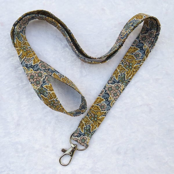 Liberty print Lanyard,  badge holder,  Aubrey Forest