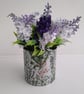 Upcycled Tin Can with Wildflower Decoupage & Faux Lavender Blooms - Image 1