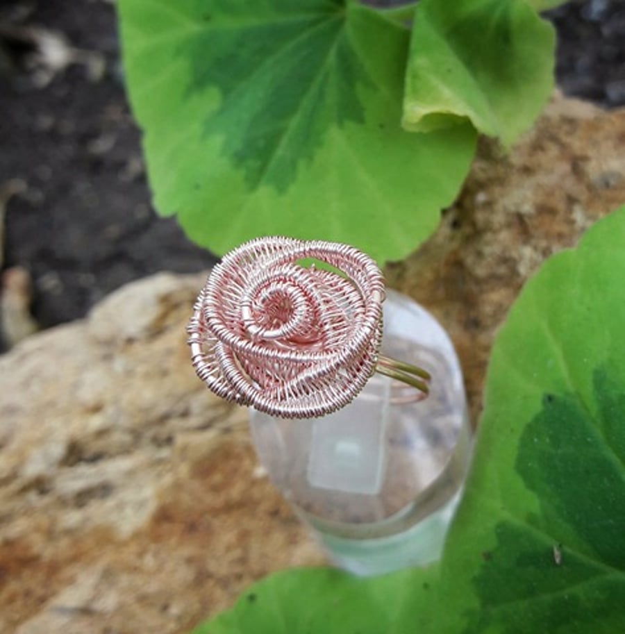Rose Ring Wire Wrapped 