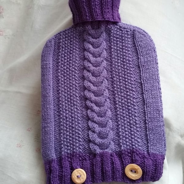 Seconds Sunday, Two-tone purple hot water bottle cover, 