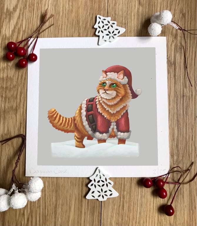 Santa Claws Art Print 