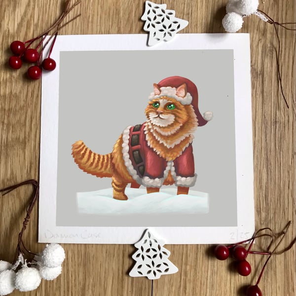 Santa Claws Art Print 