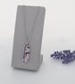 Handmade Light Pink and Black Fused Glass Pendant with Stainless Steel Chain - Image 4