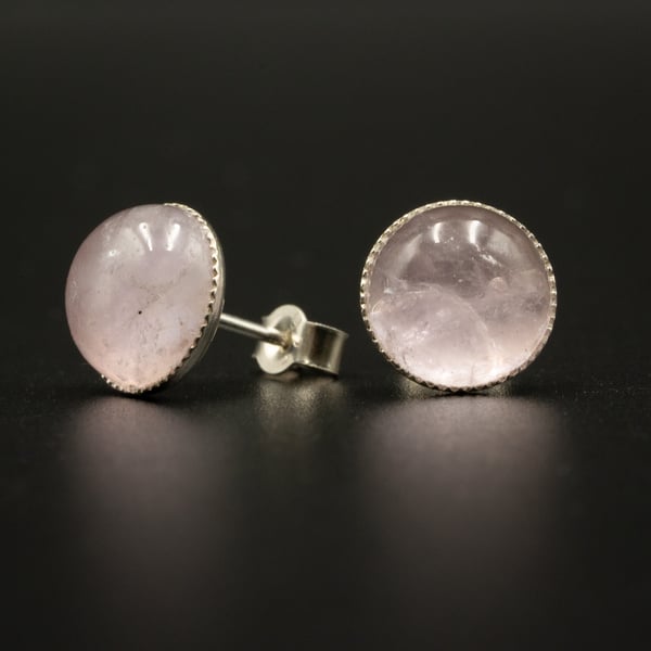 Lilac Amethyst and sterling silver stud earrings, Aquarius gift