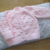 14" Baby Girls Knots Patterned V Neck Cardigan