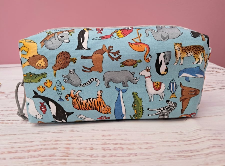 Animals fabric pencil case (short)