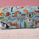 Animals fabric pencil case (short)