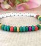 "fearless" mixed howlite stretch bracelet  - Image 3