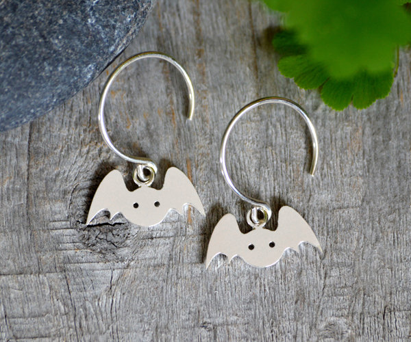 Bat Earrings In Sterling Silver