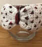 Crochet White and Red Headband In Aran Yarn (R767) - Image 3