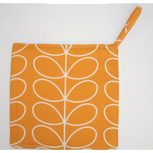 Orange Pot Holder Potholder Grab Mat Kitchen Cookware Pad Stem Leaves