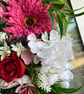 A pink and red door wreath - Image 2