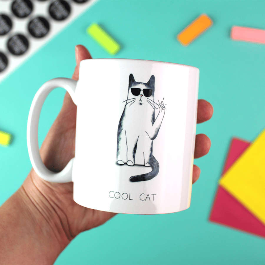 Cool Cat Ceramic Mug