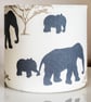 drum round table-lamp lampshade elephants baby elephant family Africa African   - Image 1