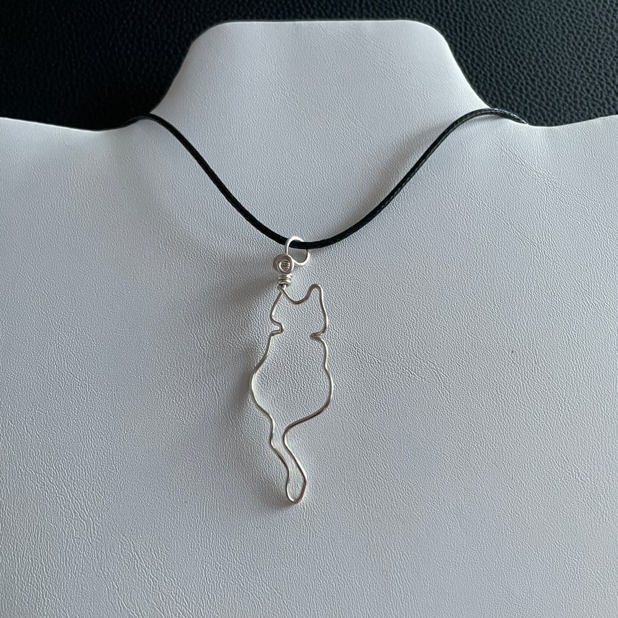 Wire Wrapped Cat Pendant