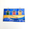Stained Glass Beach Hut Panel Suncatcher - Handmade Window Decoration