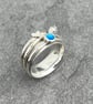 Silver Spinner Ring, fidget ring, moonstone ring, enamel ring, spinning ring, - Image 5