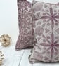 Hand Printed Organic Cotton Oblong Cushion - EIRA - Raspberry Red - Image 4