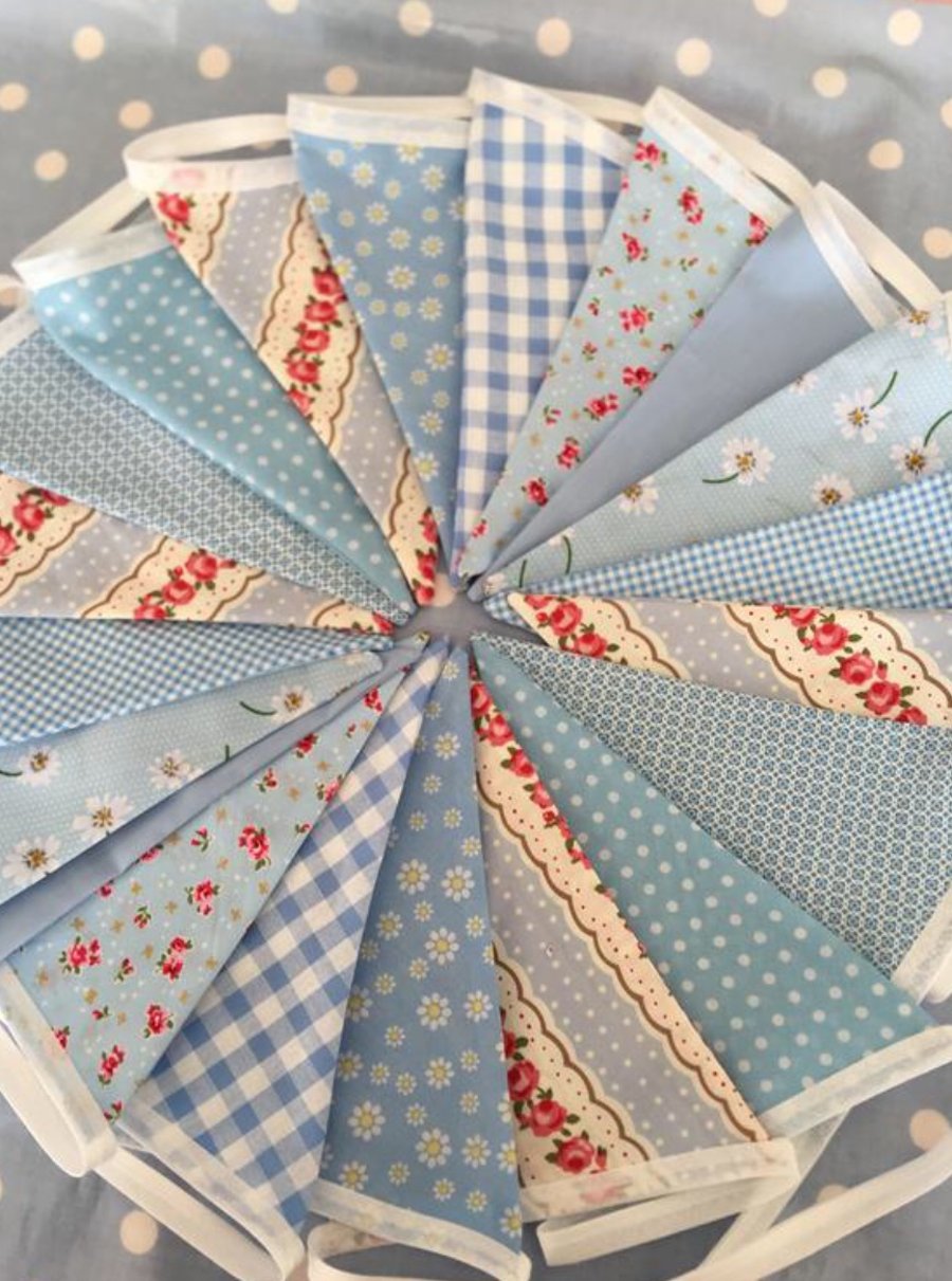 10 ft blue bunting in  Cotton fabrics 