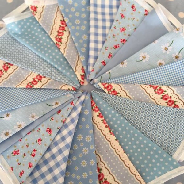 10 ft blue bunting in  Cotton fabrics 