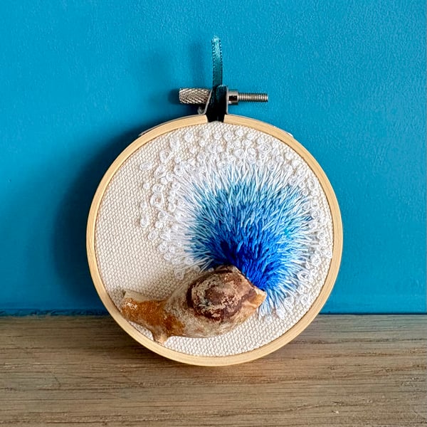 Mudlarked clay pipe embroidery