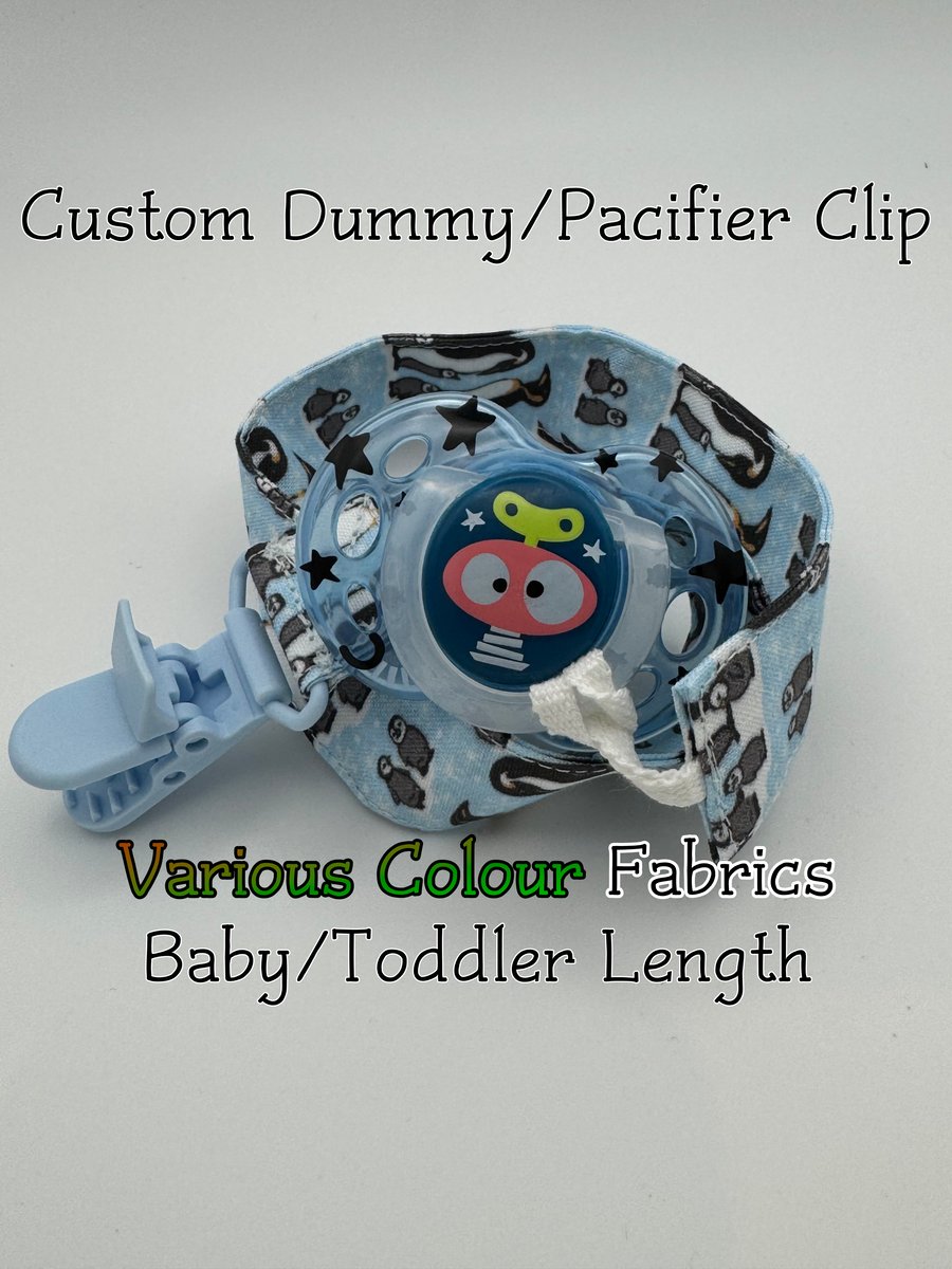 Custom (Various Colours) SHORT LENGTH-BABY-Toddler 100% cotton pacifier clips