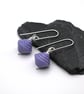 purple lampwork glass spinning top earrings - Image 2