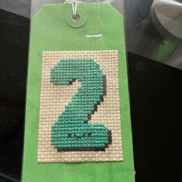 Handmade number 2 gift tag 