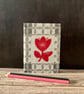 Handbound A6 'Spring Tulips' 1950's Vintage Barkcloth Fabric Sketchbook Journal - Image 2