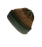 Kodiak fisherman beanie, brown and teal, Unisex, one size fits all